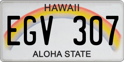 HI license plate EGV307