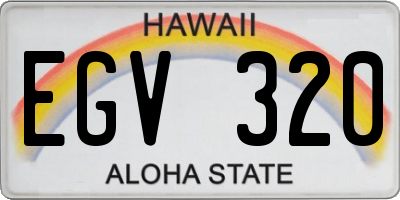 HI license plate EGV320