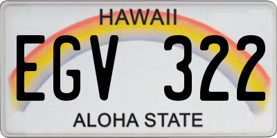 HI license plate EGV322