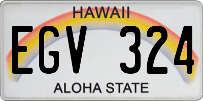 HI license plate EGV324