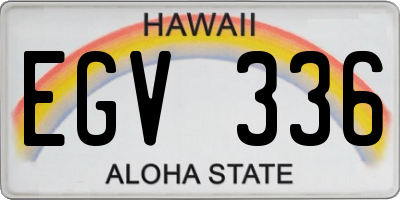 HI license plate EGV336