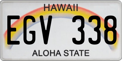 HI license plate EGV338