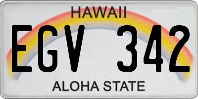 HI license plate EGV342