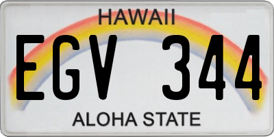 HI license plate EGV344
