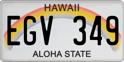 HI license plate EGV349