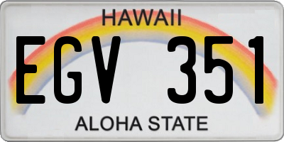 HI license plate EGV351