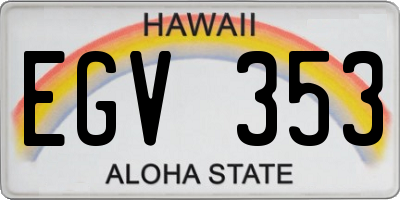 HI license plate EGV353