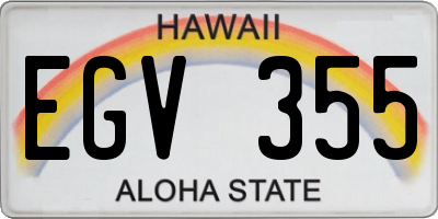 HI license plate EGV355