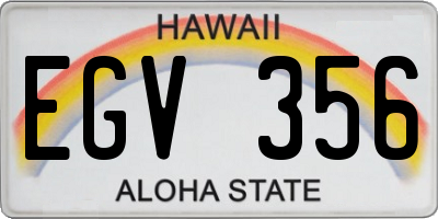 HI license plate EGV356