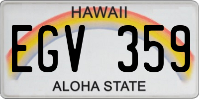HI license plate EGV359