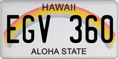 HI license plate EGV360