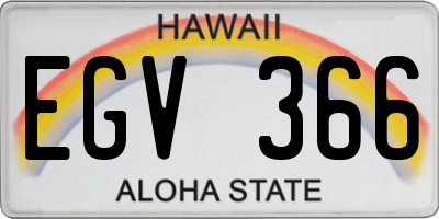 HI license plate EGV366