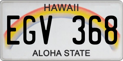 HI license plate EGV368