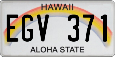 HI license plate EGV371