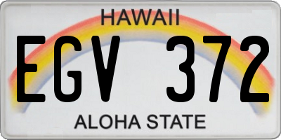 HI license plate EGV372