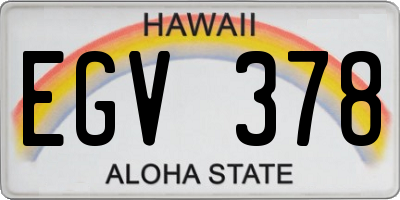 HI license plate EGV378