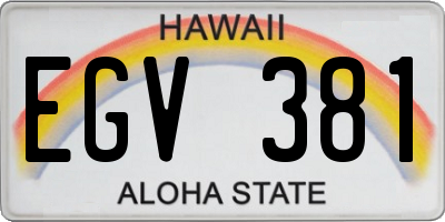 HI license plate EGV381