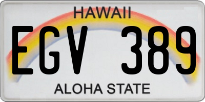 HI license plate EGV389