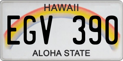 HI license plate EGV390