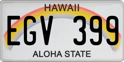 HI license plate EGV399