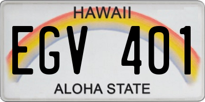 HI license plate EGV401