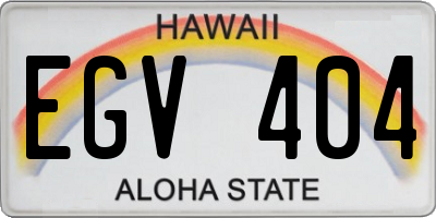 HI license plate EGV404