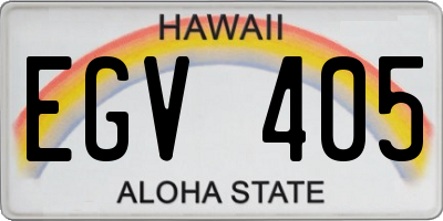 HI license plate EGV405