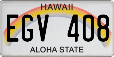 HI license plate EGV408