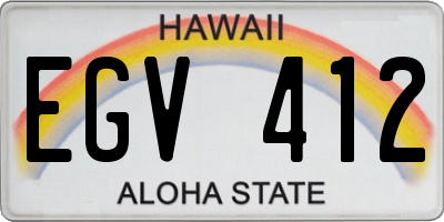 HI license plate EGV412