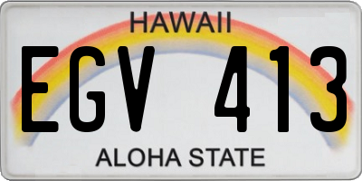 HI license plate EGV413