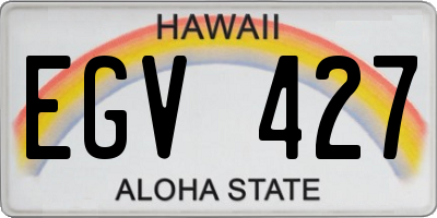 HI license plate EGV427