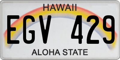 HI license plate EGV429