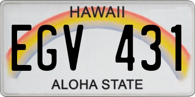 HI license plate EGV431