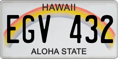 HI license plate EGV432