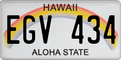 HI license plate EGV434