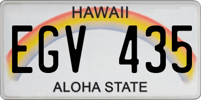 HI license plate EGV435