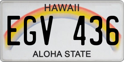 HI license plate EGV436