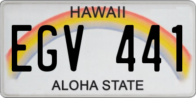 HI license plate EGV441