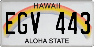 HI license plate EGV443
