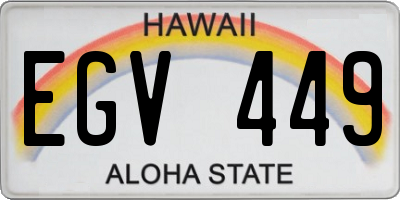 HI license plate EGV449
