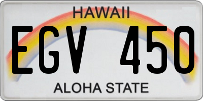 HI license plate EGV450
