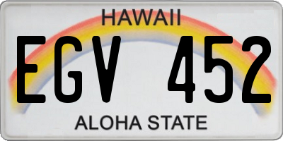 HI license plate EGV452