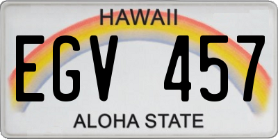 HI license plate EGV457