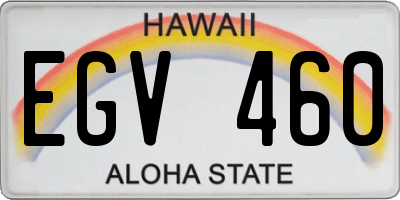 HI license plate EGV460