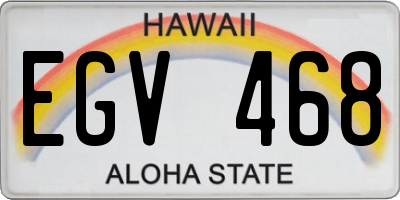 HI license plate EGV468