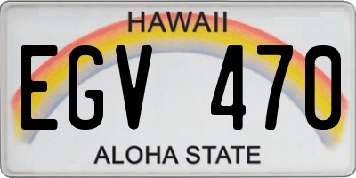 HI license plate EGV470