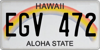 HI license plate EGV472