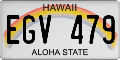 HI license plate EGV479