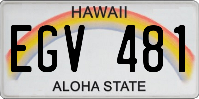 HI license plate EGV481