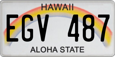 HI license plate EGV487
